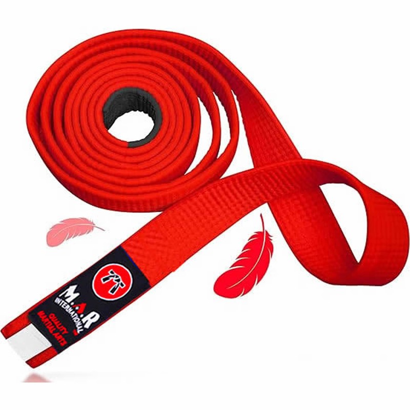 MAR | Red Martial Arts Belt, Plain Ranking Belt -
