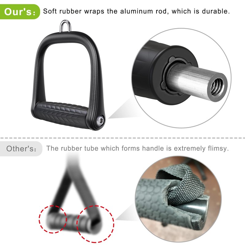 BeneLabel D Handle for Cable Machines - Heavy-Duty Aluminum Grip
