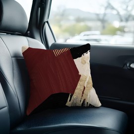 KAIOUS Black Red and Gold Pillow Covers, Burgundy Red Black Gold Decorative Throw Pillow Covers Cushion Cases for Couch Sofa Bed Living Room Bedroom Car 18x18 Inches Set of 2