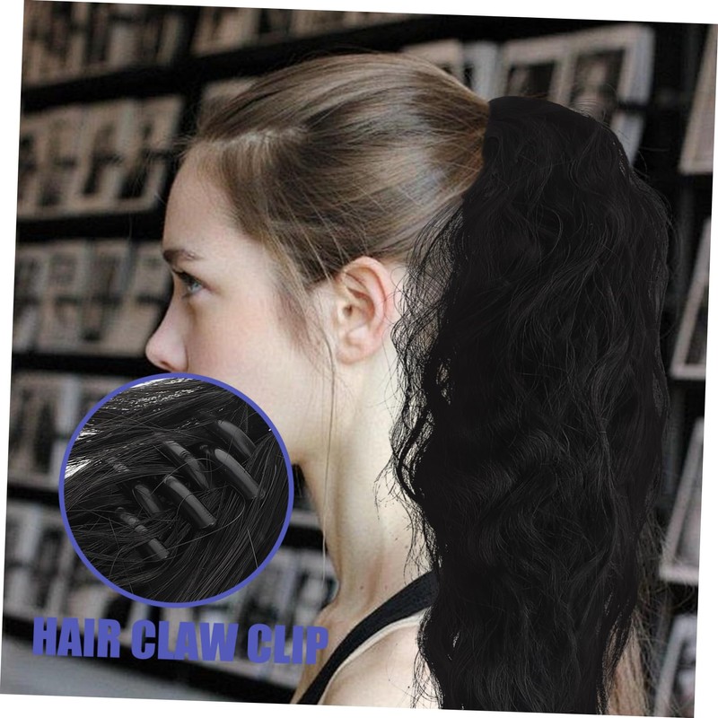 IWOWHERO Curly Ponytail Extension Realistic Hairpiece Clip-in Ponytail Wig Hair