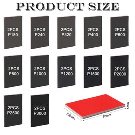 APOMOONS 24 Pcs Grit Sanding Sponge Set 180-3000 Grit Flexible Foam Filled Sandings Pad Untra Fine Sanding Sponges Wet And Dry Blocks Sandpapers Sheets for Wood Metal Model Drywall Furniture Polishing