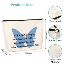 Bride Wedding Gift Makeup Bag Engagement Gifts for Her Wedding Gift for Bride from Mum Dad Bridal Shower Presents Bachelorette Party Gift Cosmetic Bag for Daughter from Mother Zipper Pouch