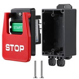 Dreyoo 120/230V Single Phase On/Off Switch, Efficient 120V 2HP Switch On Off, Safety Power Switches with Large Stop Sign Paddle Easy Contact for Fast Power for Table Saw, Woodworking Tools