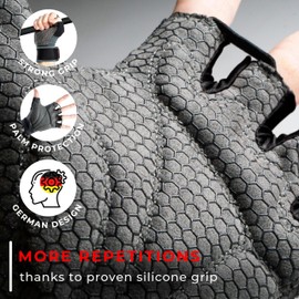 MACCIAVELLI® Gym Gloves, Weight Lifting Gloves with Full Wrist Support | Breathable Training Gloves with excellent Grip for Bodybuilding | Workout Gloves for Men and Women (Grey, XXL)