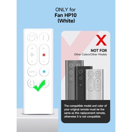 GOUYESHO New Replacement Remote Control for Dyson Hot+Cool Gen1 HP10 Fan(White)