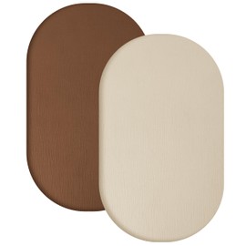 Yoofoss Pack of 2 Baby Fitted Sheets, 100% Muslin Cotton, 82 x 42 cm, Mattress Protector for Playpen, Fitted Sheet, Bassinet, Soft Bed Sheet for Baby Cot, Pram, Beige Brown