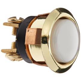 THOMAS & BETTS DH1202L 0 Lighted White, Round Chime Button with Gold Rim