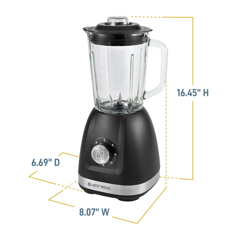 West Bend Blender with 48-Ounce Blending Jar and 20-Ounce Travel