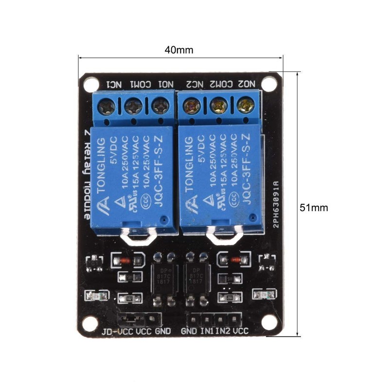 ARCELI 3pcs 2 Channel DC 5V Relay Module for Arduino