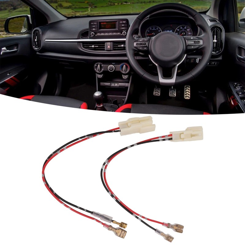Ymiko Car Door Speaker Wiring Harness, 1 Pair Black ABS