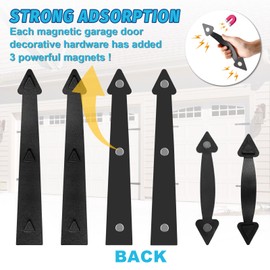 Magnetic Garage Door Hardware,Magnetic Garage Door Handles,Garage Door Decorative Magnetic for Iron Door,4 Magnetic Hinges + 2 Magnetic Handles for Garage Doors (Classics Style)