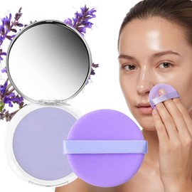 Polvo Matificador Cremoso Lavanda Maquillaje Mate Candy Bella Textura Seda Control de Aceite Elimina Brillo Facial Larga Duracion (Morado, Único)