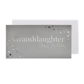 Silver Birthday Christmas Money Wallet and Envelope - Granddaughter