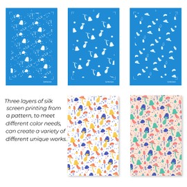 Christmas Silk Screen Printing Stencils for Polymer Clay, 9 Pieces Silk Screen Printing for Earrings, Tropical Style Stencils Transfer Printing Craft Printing (Set 4)