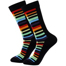 xiaomaizi Men's Funny and Crazy Music Dress Socks Novelty Cotton Casual Cool Crew Scoks for Men Size 9-12 (4 Pairs)