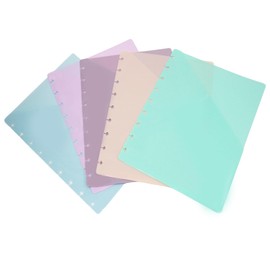 Discbound Dividers with Pockets & 9 Disc Bound Classic - 7x9.25 Classic Size Discbound Notebook, 5pcs Plastic Index Dividers for Binder, Folder & Disc Planner Accessories