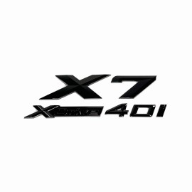 Unbranded for X7 Series Gloss Black Emblem X7+XDrive40i Number Letters Rear Trunk Badge
