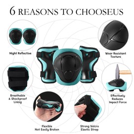 Sticker Adjustable Color Gradient Bike Kids Toddler Helmet and pads for Kids 3-5-8-14+Boys Girls Child Skateboard Helmet with Knee Pad Elbow Pads Guards,Riding Scooter Roller Inline skatings Longboard