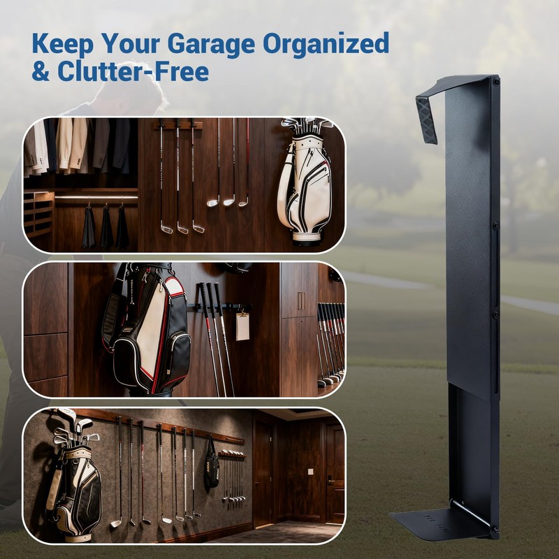 Moroayop Golf Bag Wall Mount for Garage, Adjustable Sliding Storage