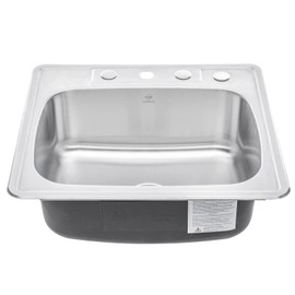 CozyBlock 25 Inch Stainless Steel Topmount Drop in Kitchen/Bar Single Bowl Sink (Sink Only)