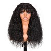 ISAMY Curly Wigs With Bangs for Women Lace Hairline Long