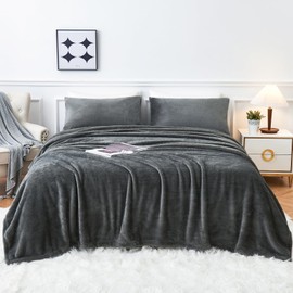 YIYEA Faux Fur Sheets King Size, Luxury Ultra Soft Fuzzy Fleece Bed Sheets Set, Fluffy Shaggy Sheets Plush Bedding for Fall and Winter, Cozy Warmth, No Shedding, 4PC, Grey