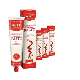 Mutti Double Concentrated Tomato Paste (Doppio Concentrato), 4.5 oz. Tube | 4 Pack | Italy’s #1 Brand of Tomatoes | Tube Tomato Paste | Vegan Friendly & Gluten Free | No Additives or Preservatives