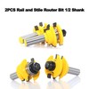 SICWOOD 2PCS Rail and Stile Router Bit Set 1/2 Shank,
