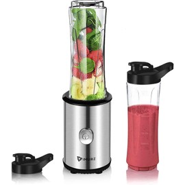 Portable Blender & Smoothie Maker Personal Mini Blender Electric Mixer with 2x600ml Blending Bottles for Smoothie,Milkshake, Fruit and Vegetable Drinks, Ice