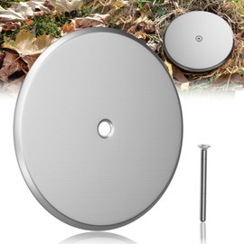 Wuno Shop 7 Inch Cleanout Cover Plate, Round Cleanout Plug Access Hole Covers, Blank Flat Cover Plate for Useless Hole in Floor Drain/Ceiling/Drywall, with Large Securing Screw, Stainless Steel- 1 Pcs