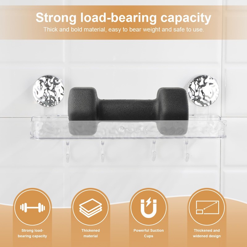 AYWSTC Shower Caddy Suction Cup, Wall Mounted Suction Shower Rack