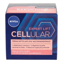 NIVEA Cellular Expert Lift Anti-Ageing Night Cream Multidimensional 50 ml, Night Face Cream with Pure Bakuchiol and 2 Types of Hyaluronic Acid, Anti-Wrinkle Night Cream