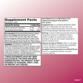 Quality Choice Quality Choice Iron High Potency Slow Release Tablets, 45mg, 60 Tabets Each (Pack of 9)