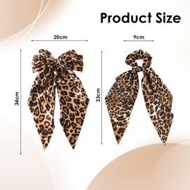 1 Leopard Print Hair Clip And 1 Leopard Print Hair Tie, Vintage Hair Accessories, Ele Hair Clips, Satin Hair Clips, Hair Accessories