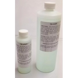 Furniture Knowledge 32oz (Ounce) TIN AGER Darkening Solution metal steel antique vintage old metal