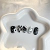 2+1 Event Black Horizontal Cat Checkerboard Nail - Coffin (Long)