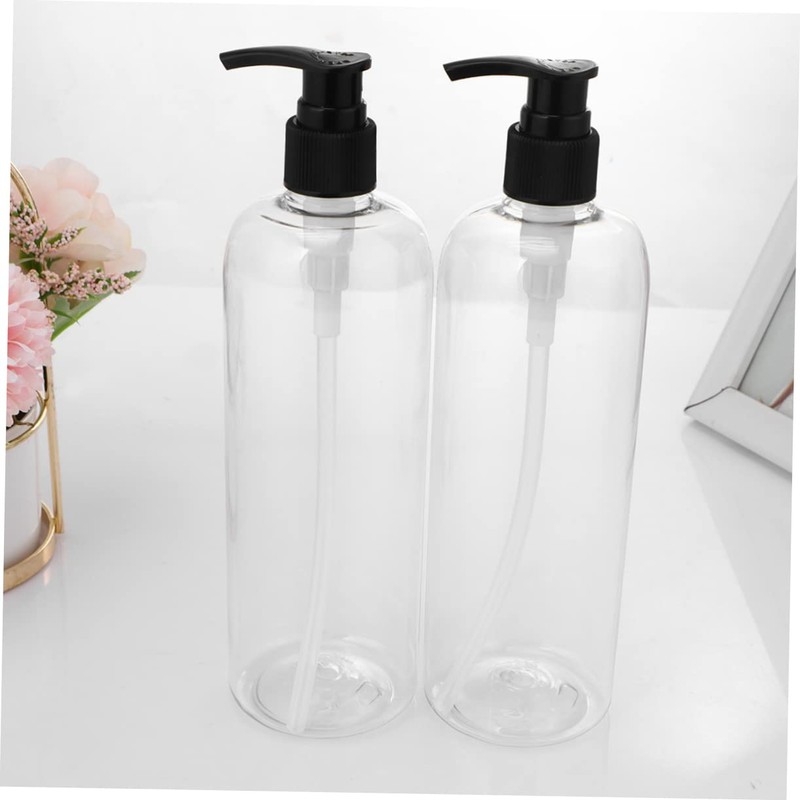 CAXUSD 4pcs Press Pump Emulsion Bottle Transparent Refillable Container Black