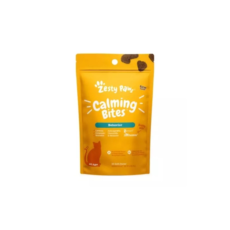 Zesty Paws Calming Cat Bites - Bacon - 35ct -