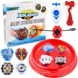 B-Qtech Battling Gyro Tops Burst with Launchers and Stadium Arena, 4 Spinning Tops + 2 Launchers + 1 Arena