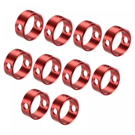 sourcing map Ring Rope Tensioner, Aluminum 4.5mm 3 Hole Tent Rope Adjuster for Outdoor Camping Canopy Travel, Red Pack of 10