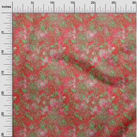 oneOone Polyester Lycra Magenta Fabric Batik Sewing Craft Projects Fabric Prints by Meter 56 Inch Wide