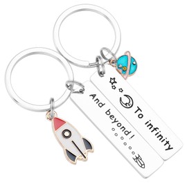 AHAETH Couples Keychain Gifts for Boyfriend and Girlfriend Rocket Planet Keychains I Love You to Infinity and Beyond Keychain