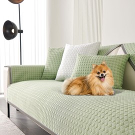 OTOB Cooling Dog Couch Cover Ice Silk Fiber, Washable & Non Slip Sofa Protector Mat, Soft Couch Cover Cooling Mat, Durable Pet Friendly Furniture Protector Covers(Green, 43"*94")