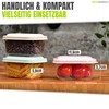 idea-station Storage Containers, 250 ml, Anthracite with Lid Stackable Food