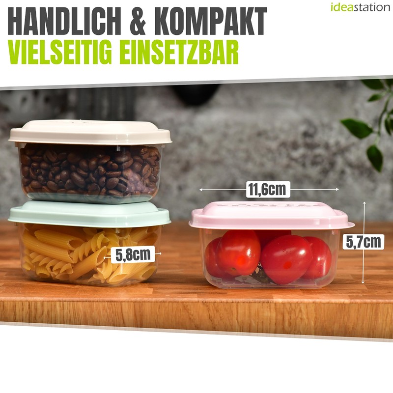 idea-station Storage Containers, 250 ml, Anthracite with Lid Stackable Food