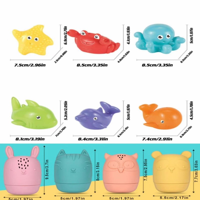 10 Stück Baby Badespielzeug Set, Baby Badewannen Pool Spielzeug Wasserspielzeug,