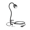ledscom.de KLUK GU10 Clamp Light with Gooseneck, Black with GU10,