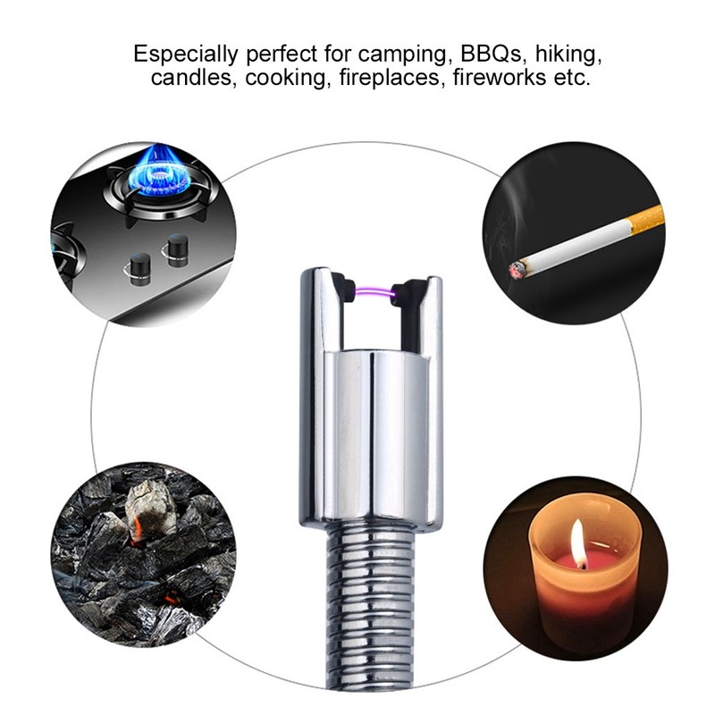 360° Rotatable Electric Arc Lighter Flameless USB Pulse Lighter Wind