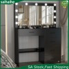 Yamissi LED Lights Vanity Dressing Table Makeup Desk w/ Large