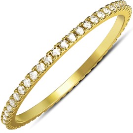 2-Pack 14K Gold Plated Stacking Rings for Oura Ring Gen 4/Oura Gen 3, Cubic Zirconia Simulated Diamond Oura Ring Stack for Women